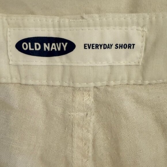 Old Navy Women's Everyday Linen Blend Shorts Gold Palm Trees Beachy, Size 12 - Picture 5 of 12